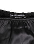Dolce & Gabbana Black Silk Satin Lace Trim Panty Underwear